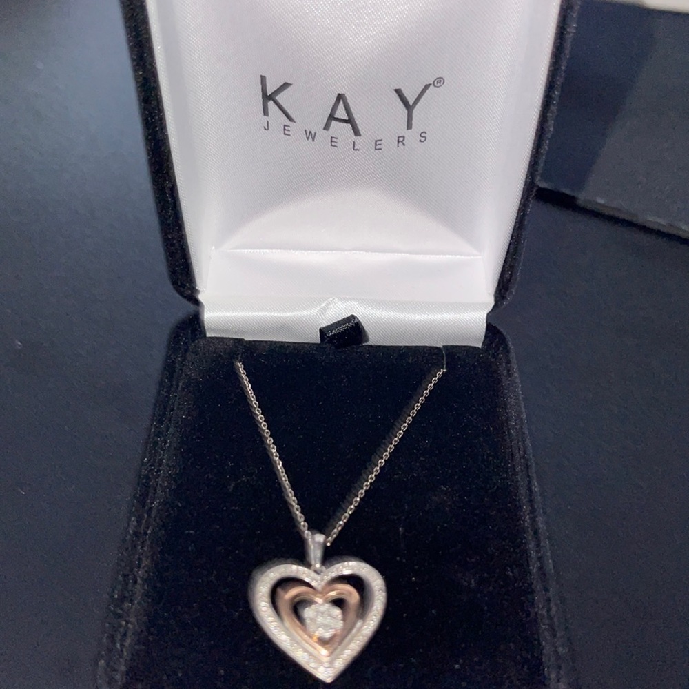 Kay jewelers rose gold heart necklace